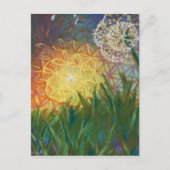 Sunshine Dandelion Sacred Geometry Landschap Briefkaart (Voorkant)
