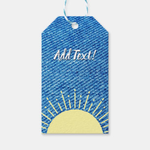 Sunshine Denim Baby shower achtergrond Custom Cadeaulabel