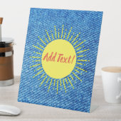 Sunshine Denim Print Baby shower op maat Reclamebord Met Voetstuk (Insitu)