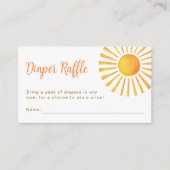 Sunshine Diaper Raffle Baby shower Informatiekaartje (Voorkant)