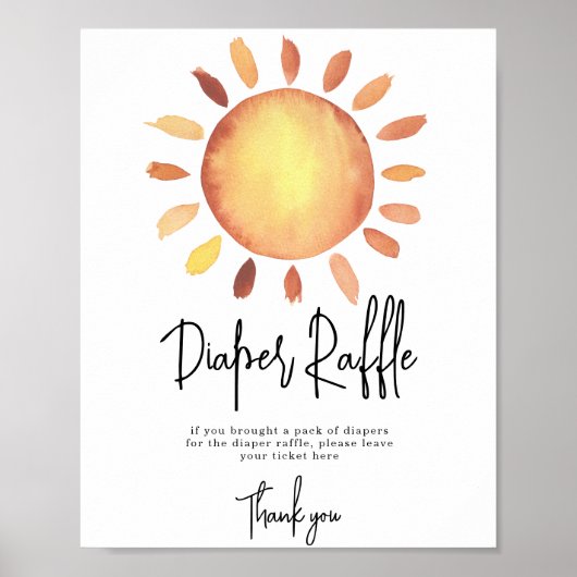 Sunshine Diaper Raffle game Poster (Voorkant)