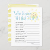 Sunshine die 1yo Beste 1st Birthday Game kent (Voorkant / Achterkant)