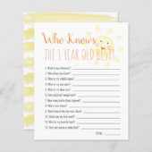 Sunshine die 1yo Beste 1st Birthday Game kent (Voorkant / Achterkant)