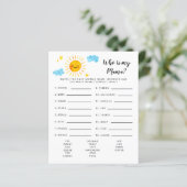 Sunshine die mijn mama Baby shower Game is (Staand voorkant)