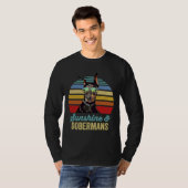 Sunshine Dobermans Dog Retro Sunset T-shirt (Voorkant volledig)