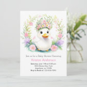 Sunshine & Duckling Dreams: Meisje Baby shower Kaart (Staand voorkant)