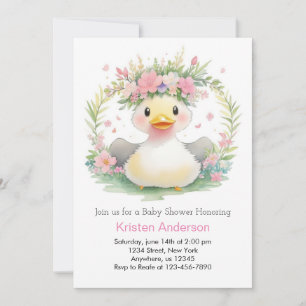 Sunshine & Ducklings: Meisje Baby shower Kaart