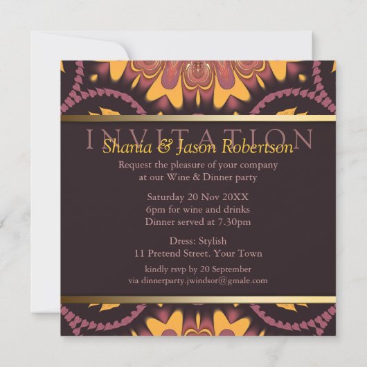 Sunshine Earth Love Dinner Party Uitnodiging (Achterkant)