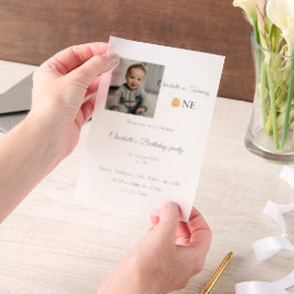 Sunshine eenvoudige foto toevoegen QR verjaardag U Vellum Uitnodigingen