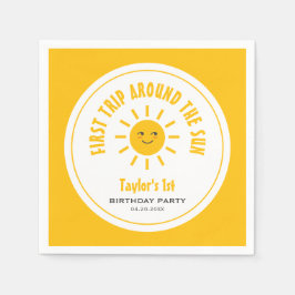 Sunshine eerste reis rond de zon 1e verjaardag servet