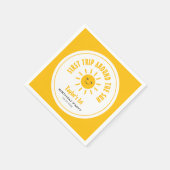 Sunshine eerste reis rond de zon 1e verjaardag servet (Hoek)