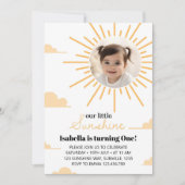 Sunshine eerste reis rond zon verjaardagsuitnodigi kaart (Voorkant)