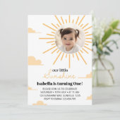 Sunshine eerste reis rond zon verjaardagsuitnodigi kaart (Staand voorkant)