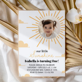 Sunshine eerste reis rond zon verjaardagsuitnodigi kaart