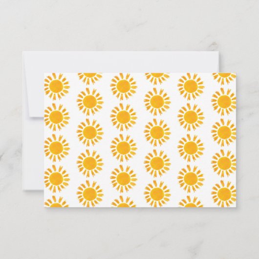 Sunshine Eerste Verjaardag Dank u kaart (Achterkant)