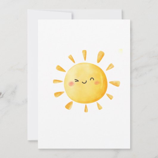 Sunshine Eerste Verjaardag Party Rustiek Kinder Kaart (Achterkant)