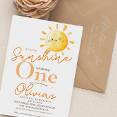 Sunshine Eerste Verjaardag Party Rustiek Kinder Kaart