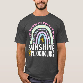 Sunshine en Bloodhounds Schattige Regenboog Gift v T-shirt