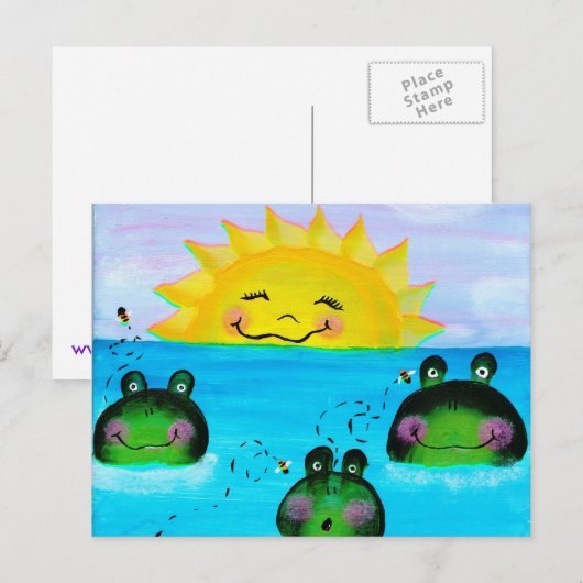 SUNSHINE en Briefkaart van kikkers (Voorkant / Achterkant)