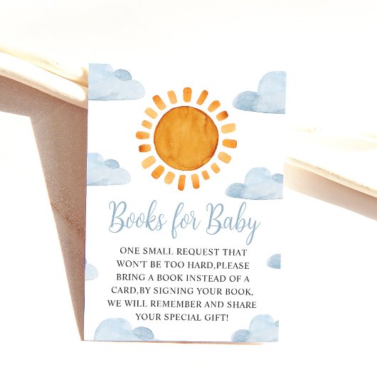 Sunshine en Clouds boeken voor Baby Informatiekaartje
