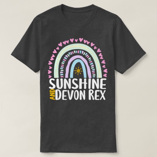 Sunshine en Devon Rex Schattigee Regenboog Gift vo T-shirt (Design voorkant)