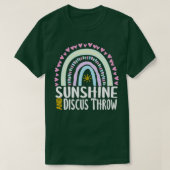 Sunshine en Discus Gooi Schattige Regenboog Gift v T-shirt (Design voorkant)