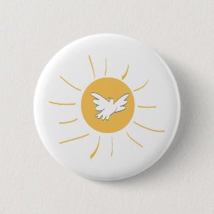 Sunshine en Dove Ronde Button 5,7 Cm