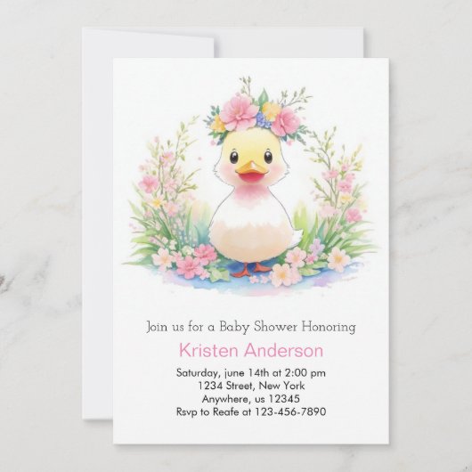 Sunshine en Ducklings Meisje Baby shower Kaart (Voorkant)