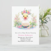 Sunshine en Ducklings Meisje Baby shower Kaart (Staand voorkant)