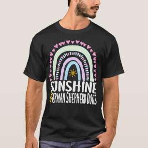 Sunshine en Duitse herdershonden Schattige Rainbow T-shirt