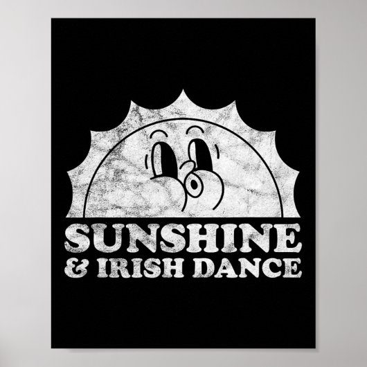 Sunshine en Irish Dance Retro Sun Irish D Poster (Voorkant)