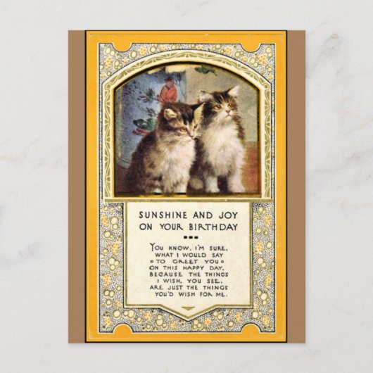Sunshine en Joy op jouw verjaardag,  Briefkaart (Voorkant)