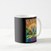 Sunshine en koffie jaren 70 Psychedelic Koffiemok (Voorkant rechts)