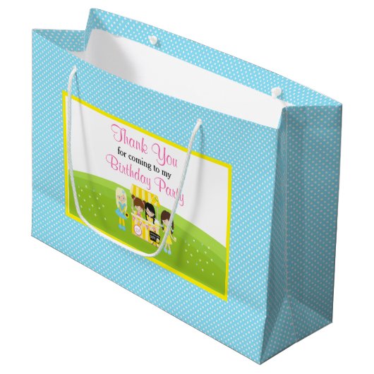 Sunshine en limonade verjaardagsfeestje groot cadeauzakje (Voorkant Gekanteld)