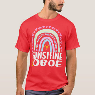 Sunshine en Oboe Schattige Regenboog Gift voor Vro T-shirt