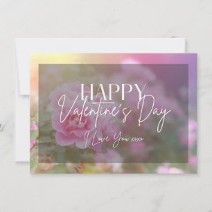 Sunshine en Pink Roses Happy Valentijnsdag Kaart