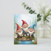 Sunshine en Rain Gnomes Briefkaart (Staand voorkant)
