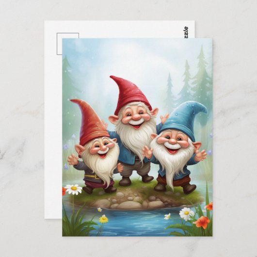 Sunshine en Rain Gnomes Briefkaart (Voorkant / Achterkant)