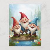 Sunshine en Rain Gnomes Briefkaart (Voorkant)