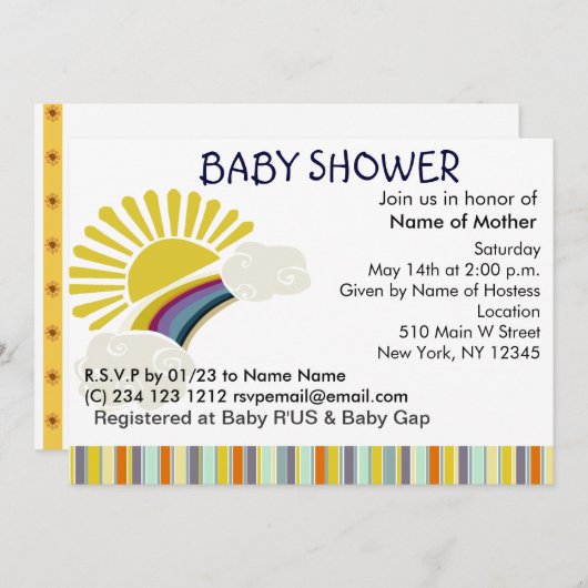 Sunshine en Rainbow Kaart (Voorkant / Achterkant)