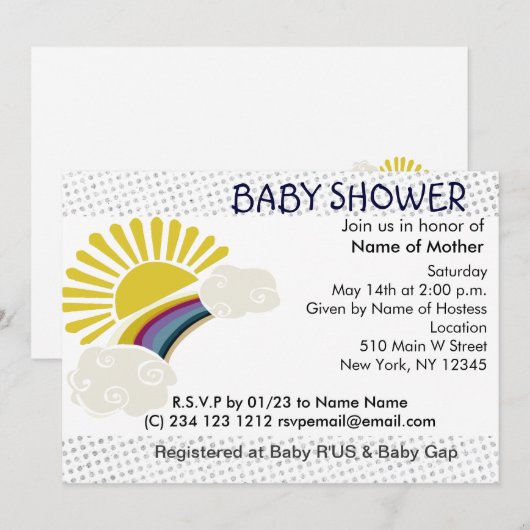 Sunshine en Rainbow Kaart (Voorkant / Achterkant)