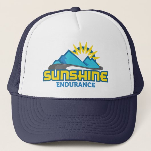 Sunshine Endurance Blue Logo Retro Trucker Hat Pet (Voorkant)