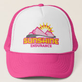 Sunshine Endurance Pink Logo Retro Trucker Hat Trucker Pet (Voorkant)