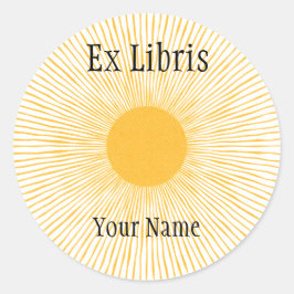 Sunshine Ex Libris Boekplaten, Ronde Sticker