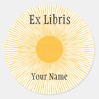 Sunshine Ex Libris Boekplaten,  Ronde Sticker