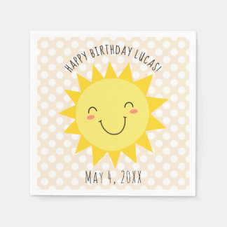 Sunshine Face Happy Birthday Party Servet