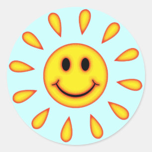 Sunshine Face Ronde Sticker