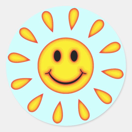Sunshine Face Ronde Sticker (Voorkant)