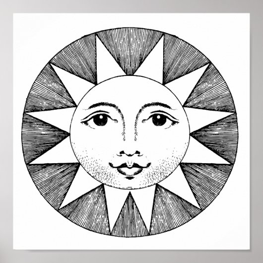 SUNSHINE FACE VINTAGE 11X11 Poster (Voorkant)