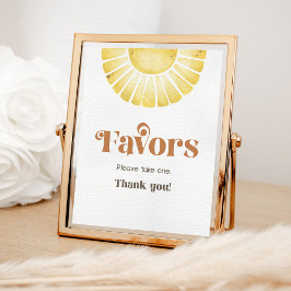 Sunshine Favors Boho Retro Sun Party Sign Poster